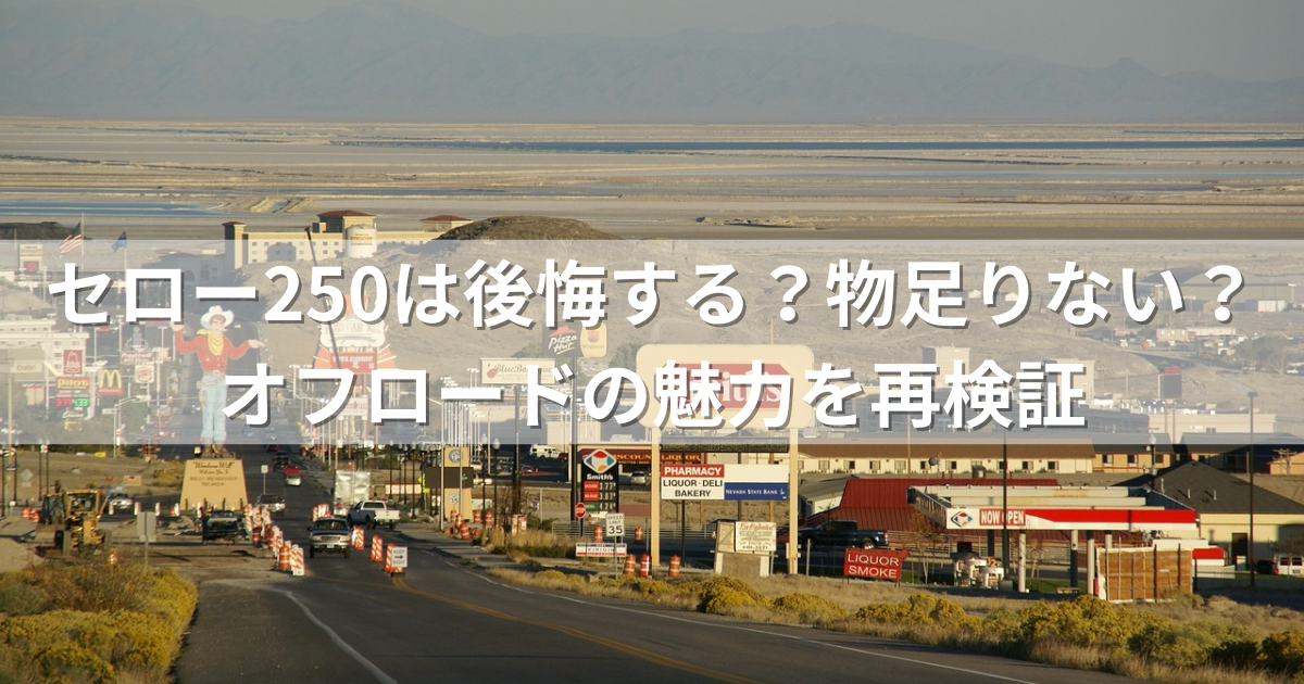 セロー250は後悔する？物足りない？オフロードの魅力を再検証