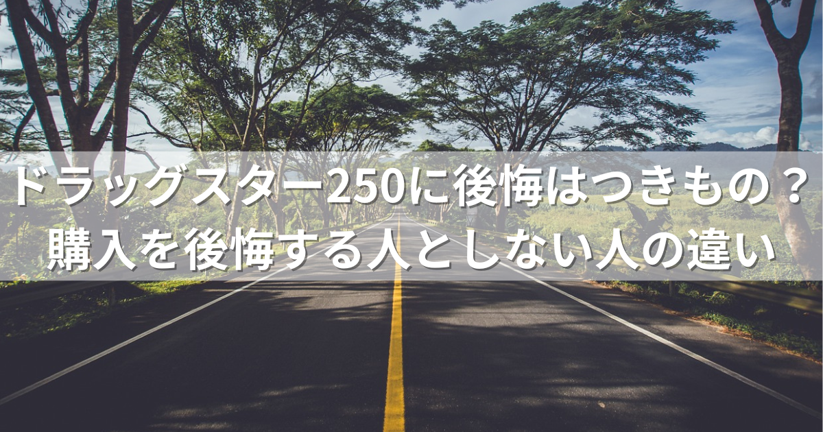 ドラッグスター250に後悔はつきもの？購入を後悔する人としない人の違い