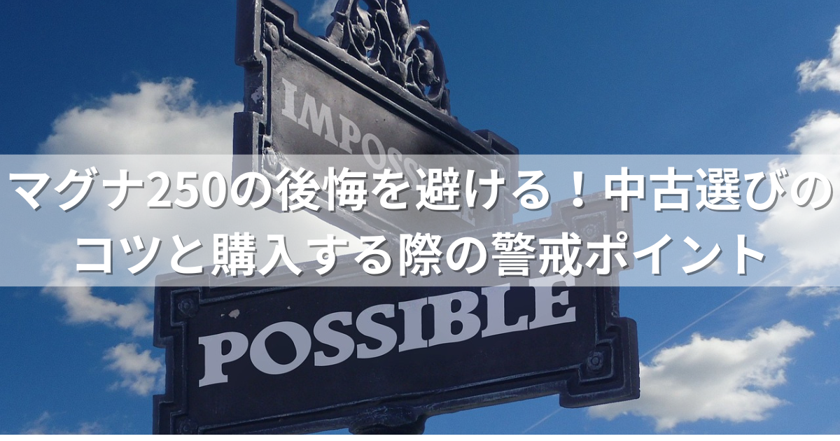 マグナ250の後悔を避ける！中古選びのコツと購入する際の警戒ポイント