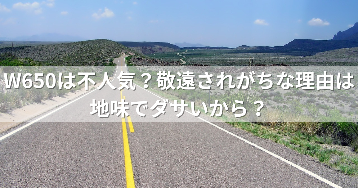 W650は不人気？敬遠されがちな理由は地味でダサいから？