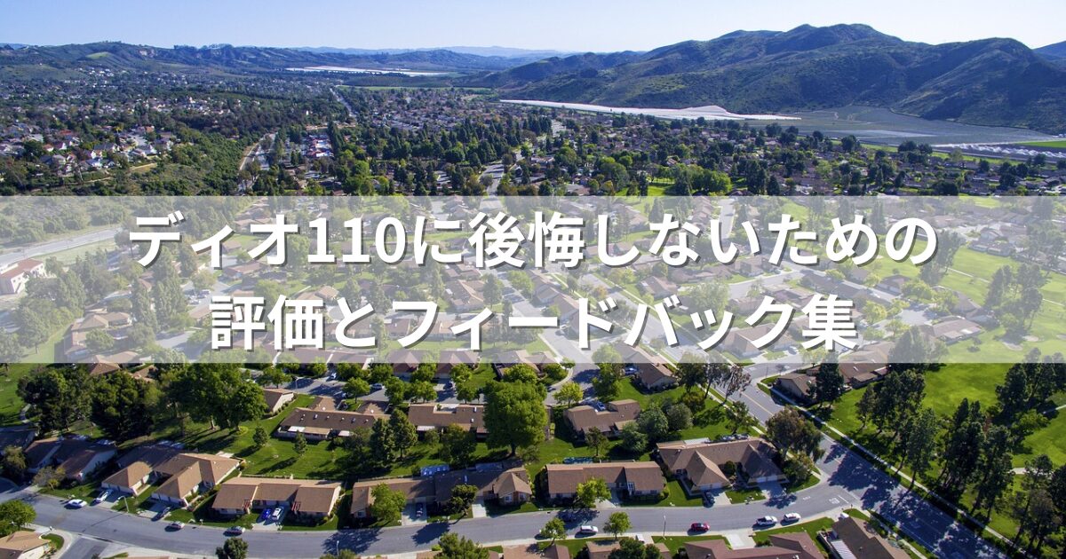 ディオ110に後悔しないための評価とフィードバック集