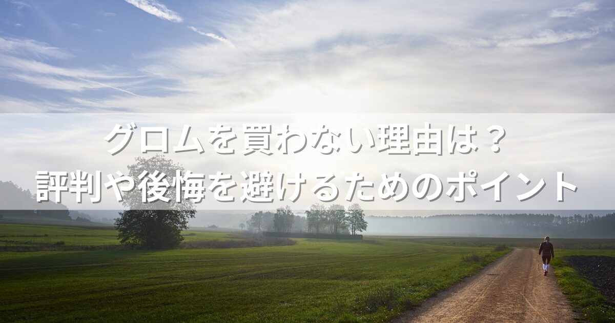 グロムを買わない理由は？評判や後悔を避けるためのポイント