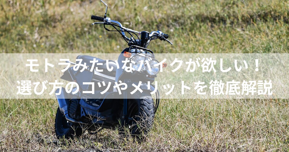 モトラみたいなバイクが欲しい！選び方のコツやメリットを徹底解説