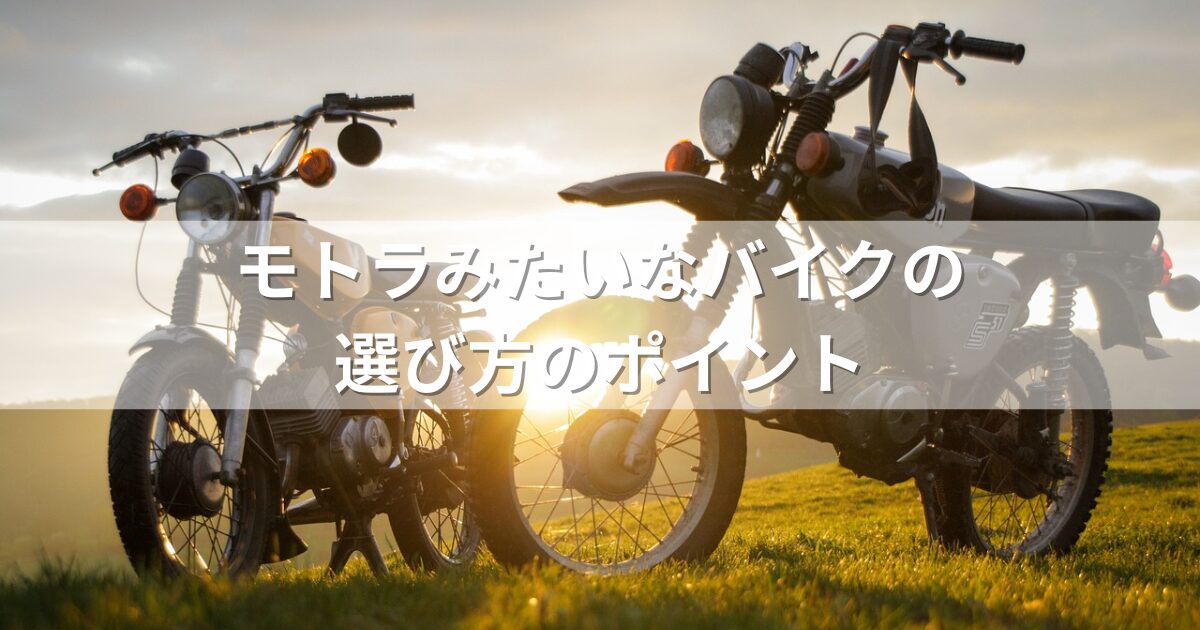 モトラみたいなバイクの選び方のポイント