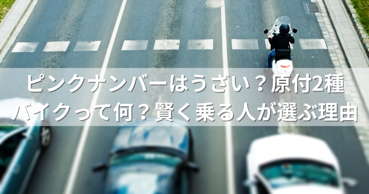 ピンクナンバーはうざい？原付2種バイクって何？賢く乗る人が選ぶ理由